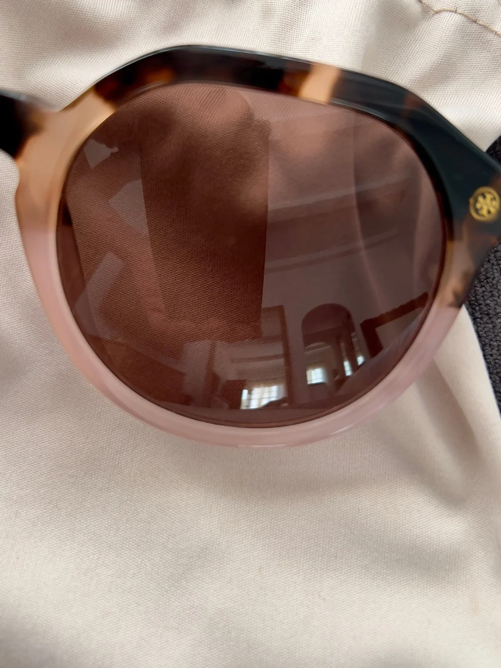 Tory Burch Classic Round/Cat-Eye Hybrid Style Sunglasses